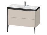 Duravit XViu Waschtisch-Unterschrank XV4711EB291P 100x48cm, 2 Auszüge, 2 Hahnlöcher, schwarz matt, Rahmen P, taupe matt