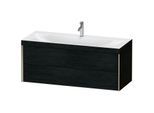 Duravit XViu Waschtisch-Unterschrank XV4617OB116C 120x48cm, 2 Schubkästen, 1 Hahnloch, champagner matt, Rahmen C, Eiche schwarz