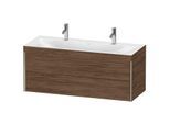 Duravit XViu Waschtisch-Unterschrank XV4618OB121C 120x48cm, 2 Schubkästen, champagner matt, Rahmen C, nussbaum dunkel