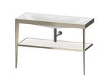 Duravit XViu Möbelwaschtisch-Kombination XV4717NB185 120 x 48 cm, ohne Hahnloch, weiß hochglanz, mit Metallkonsole, champagner matt