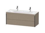 Duravit XViu Waschtisch-Unterschrank XV4618OB211C 120x48cm, 2 Schubkästen, schwarz matt, Rahmen C, eiche kaschmir