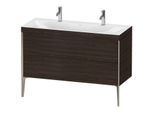 Duravit XViu Waschtisch-Unterschrank XV4713OB169C 120x48cm, 2 Auszüge, ohne Hahnloch, champagner matt, Rahmen C, nussbaum gebürstet