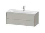 Duravit XViu Waschtisch-Unterschrank XV4617OB107C 120x48cm, 2 Schubkästen, 1 Hahnloch, champagner matt, Rahmen C, betongrau matt