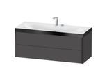 Duravit XViu Waschtisch-Unterschrank XV4617EB249P 120x48cm, 2 Schubkästen, 2 Hahnlöcher, schwarz matt, Rahmen P, graphit matt