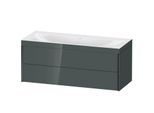 Duravit XViu Waschtisch-Unterschrank XV4617NB238C 120x48cm, 2 Schubkästen, ohne Hahnloch, schwarz matt, Rahmen C, dolomiti grey hochglanz