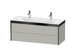 Duravit XViu Waschtisch-Unterschrank XV4618OB207P 120x48cm, 2 Schubkästen, schwarz matt, Rahmen P, betongrau matt