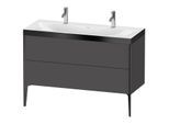 Duravit XViu Waschtisch-Unterschrank XV4713OB249P 120x48cm, 2 Auszüge, ohne Hahnloch, schwarz matt, Rahmen P, graphit matt