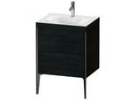 Duravit XViu Waschtisch-Unterschrank XV4709OB216C 60x48cm, 2 Auszüge, 1 Hahnloch, schwarz matt, Rahmen C, Eiche schwarz