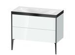 Duravit XViu Waschtisch-Unterschrank XV4711NB285P 100x48cm, 2 Auszüge, ohne Hahnloch, schwarz matt, Rahmen P, weiß hochglanz