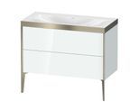 Duravit XViu Waschtisch-Unterschrank XV4711NB185P 100x48cm, 2 Auszüge, ohne Hahnloch, champagner matt, Rahmen P, weiß hochglanz