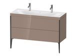 Duravit XViu Waschtisch-Unterschrank XV4713OB286C 120x48cm, 2 Auszüge, ohne Hahnloch, schwarz matt, Rahmen C, cappucino hochglanz