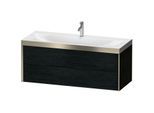 Duravit XViu Waschtisch-Unterschrank XV4617OB116P 120x48cm, 2 Schubkästen, 1 Hahnloch, champagner matt, Rahmen P, Eiche schwarz