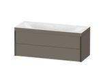 Duravit XViu Waschtisch-Unterschrank XV4617NB290C 120x48cm, 2 Schubkästen, ohne Hahnloch, schwarz matt, Rahmen C, flannel grey seidenmatt