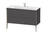 Duravit XViu Waschtisch-Unterschrank XV4712EB149C 120x48cm, 2 Schubkästen, 2 Hahnlöcher, champagner matt, Rahmen C, graphit matt