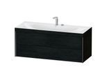 Duravit XViu Waschtisch-Unterschrank XV4617EB216C 120x48cm, 2 Schubkästen, 2 Hahnlöcher, schwarz matt, Rahmen C, Eiche schwarz