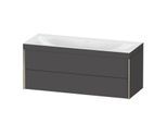 Duravit XViu Waschtisch-Unterschrank XV4617NB149C 120x48cm, 2 Schubkästen, ohne Hahnloch, champagner matt, Rahmen C, graphit matt
