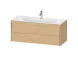 Duravit XViu Waschtisch-Unterschrank XV4617OB130C 120x48cm, 2 Schubkästen, 1 Hahnloch, champagner matt, Rahmen C, Eiche natur