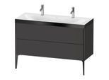 Duravit XViu Waschtisch-Unterschrank XV4713OB280P 120x48cm, 2 Auszüge, ohne Hahnloch, schwarz matt, Rahmen P, graphit supermatt