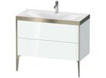 Duravit XViu Waschtisch-Unterschrank XV4711OB185P 100x48cm, 2 Auszüge, 1 Hahnloch, champagner matt, Rahmen P, weiß hochglanz