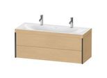 Duravit XViu Waschtisch-Unterschrank XV4618OB230C 120x48cm, 2 Schubkästen, schwarz matt, Rahmen C, Eiche natur