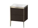 Duravit XViu Waschtisch-Unterschrank XV4709NB169P 60x48cm, 2 Auszüge, ohne Hahnloch, champagner matt, Rahmen P, nussbaum gebürstet