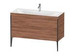 Duravit XViu Waschtisch-Unterschrank XV4712OB279C 120x48cm, 2 Schubkästen, 1 Hahnloch, schwarz matt, Rahmen C, nussbaum natur