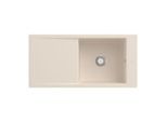 Villeroy und Boch Timeline 60 Flat Flächenbündige Spüle 67901FFU mit Ablaufgarnitur und Handbetätigung, Ivory
