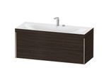 Duravit XViu Waschtisch-Unterschrank XV4617EB169C 120x48cm, 2 Schubkästen, 2 Hahnlöcher, champagner matt, Rahmen C, nussbaum gebürstet