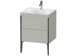Duravit XViu Waschtisch-Unterschrank XV4709OB207C 60x48cm, 2 Auszüge, 1 Hahnloch, schwarz matt, Rahmen C, betongrau matt