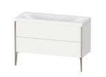 Duravit XViu Waschtisch-Unterschrank XV4712NB118C 120x48cm, 2 Schubkästen, ohne Hahnloch, champagner matt, Rahmen C, weiß matt