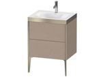 Duravit XViu Waschtisch-Unterschrank XV4709OB175P 60x48cm, 2 Auszüge, 1 Hahnloch, champagner matt, Rahmen P, leinen