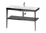 Duravit XViu Möbelwaschtisch-Kombination XV4717OB289 120 x 48 cm, 1 Hahnloch, flannel grey hochglanz, mit Metallkonsole, schwarz matt