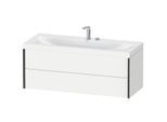 Duravit XViu Waschtisch-Unterschrank XV4617EB218C 120x48cm, 2 Schubkästen, 2 Hahnlöcher, schwarz matt, Rahmen C, weiß matt