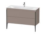 Duravit XViu Waschtisch-Unterschrank XV4712OB243C 120x48cm, 2 Schubkästen, 1 Hahnloch, schwarz matt, Rahmen C, basalt matt