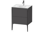 Duravit XViu Waschtisch-Unterschrank XV4709OB249C 60x48cm, 2 Auszüge, 1 Hahnloch, schwarz matt, Rahmen C, graphit matt