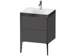 Duravit XViu Waschtisch-Unterschrank XV4709OB249P 60x48cm, 2 Auszüge, 1 Hahnloch, schwarz matt, Rahmen P, graphit matt