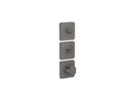 Hansgrohe Axor Citterio C Thermostatmodul 380/120, 49711340 cubic cut, brushed black chrome, Unterputz, mit Rosetten