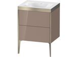 Duravit XViu Waschtisch-Unterschrank XV4709NB186P 60x48cm, 2 Auszüge, ohne Hahnloch, champagner matt, Rahmen P, cappucino hochglanz