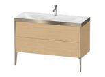 Duravit XViu Waschtisch-Unterschrank XV4712OB130P 120x48cm, 2 Schubkästen, 1 Hahnloch, champagner matt, Rahmen P, Eiche natur