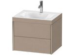 Duravit XViu Waschtisch-Unterschrank XV4614OB175C 60x48cm, 2 Schubkästen, 1 Hahnloch, champagner matt, Rahmen C, leinen