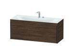Duravit XViu Waschtisch-Unterschrank XV4612EB221C 120x48cm, 1 Auszug, 2 Hahnlöcher, schwarz matt, Rahmen C, nussbaum dunkel