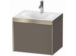 Duravit XViu Waschtisch-Unterschrank XV4609OB190P 60x48cm, 1 Auszug, 1 Hahnloch, champagner matt, Rahmen P, flannel grey seidenmatt