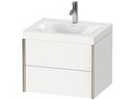 Duravit XViu Waschtisch-Unterschrank XV4614OB118C 60x48cm, 2 Schubkästen, 1 Hahnloch, champagner matt, Rahmen C, weiß matt