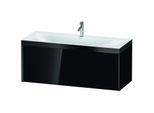 Duravit XViu Waschtisch-Unterschrank XV4612OB240P 120x48cm, 1 Auszug, 1 Hahnloch, schwarz matt, Rahmen P, schwarz hochglanz