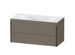 Duravit XViu Waschtisch-Unterschrank XV4616NB290C 100x48cm, 2 Schubkästen, ohne Hahnloch, schwarz matt, Rahmen C, flannel grey seidenmatt