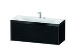 Duravit XViu Waschtisch-Unterschrank XV4612EB216P 120x48cm, 1 Auszug, 2 Hahnlöcher, schwarz matt, Rahmen P, Eiche schwarz