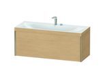 Duravit XViu Waschtisch-Unterschrank XV4612EB130C 120x48cm, 1 Auszug, 2 Hahnlöcher, champagner matt, Rahmen C, Eiche natur