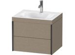 Duravit XViu Waschtisch-Unterschrank XV4614OB211C 60x48cm, 2 Schubkästen, 1 Hahnloch, schwarz matt, Rahmen C, eiche kaschmir