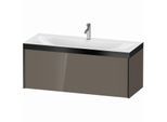 Duravit XViu Waschtisch-Unterschrank XV4612OB289P 120x48cm, 1 Auszug, 1 Hahnloch, schwarz matt, Rahmen P, flannel grey hochglanz