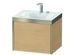 Duravit XViu Waschtisch-Unterschrank XV4609EB130P 60x48cm, 1 Auszug, 2 Hahnlöcher, champagner matt, Rahmen P, Eiche natur